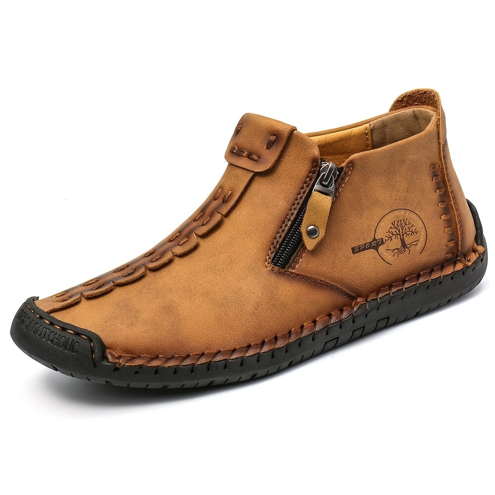 Botines Vintage con Cierre y Costura a Mano