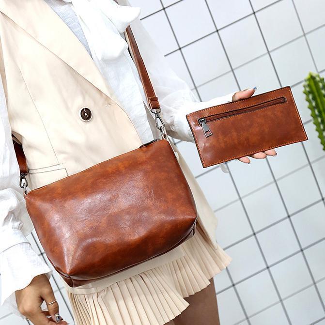 MEZTLI™ – Set Riley de 4 bolsos de cuero vegano vintage