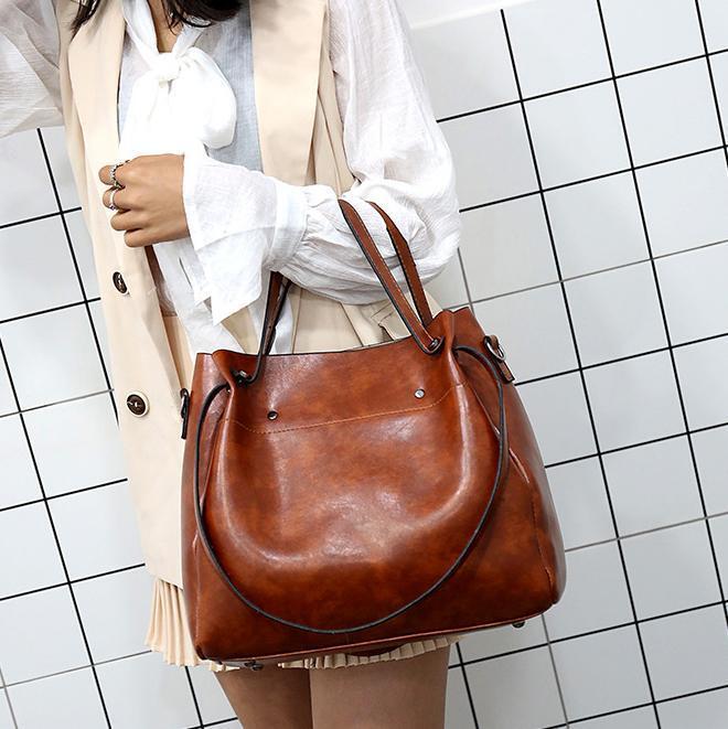 MEZTLI™ – Set Riley de 4 bolsos de cuero vegano vintage