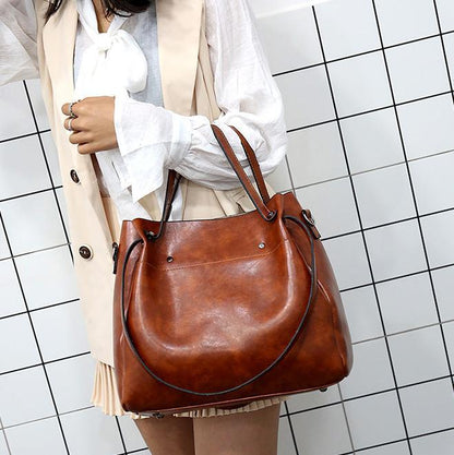 MEZTLI™ – Set Riley de 4 bolsos de cuero vegano vintage