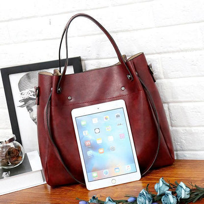 MEZTLI™ – Set Riley de 4 bolsos de cuero vegano vintage