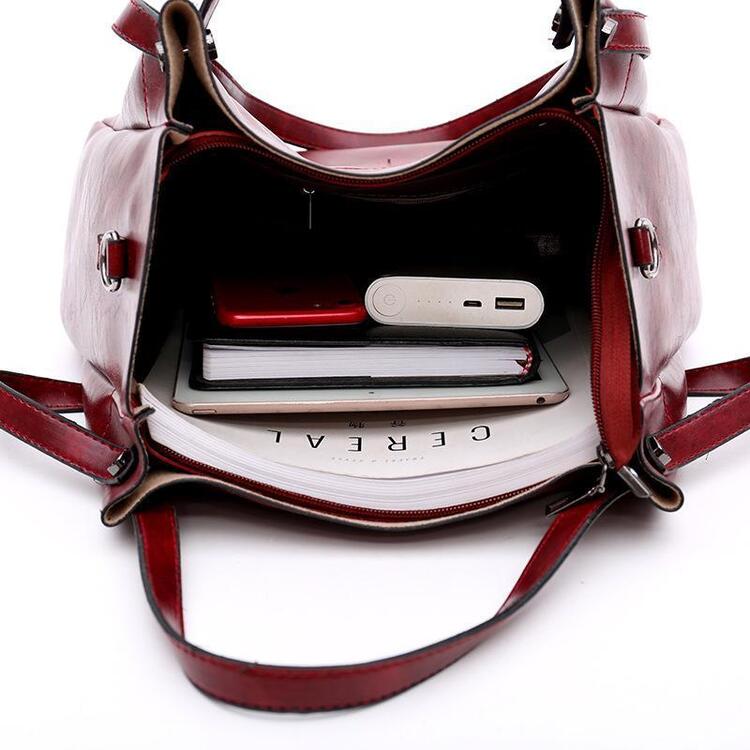 MEZTLI™ – Set Riley de 4 bolsos de cuero vegano vintage