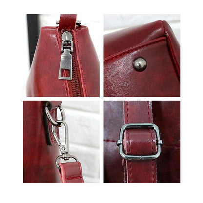 MEZTLI™ – Set Riley de 4 bolsos de cuero vegano vintage