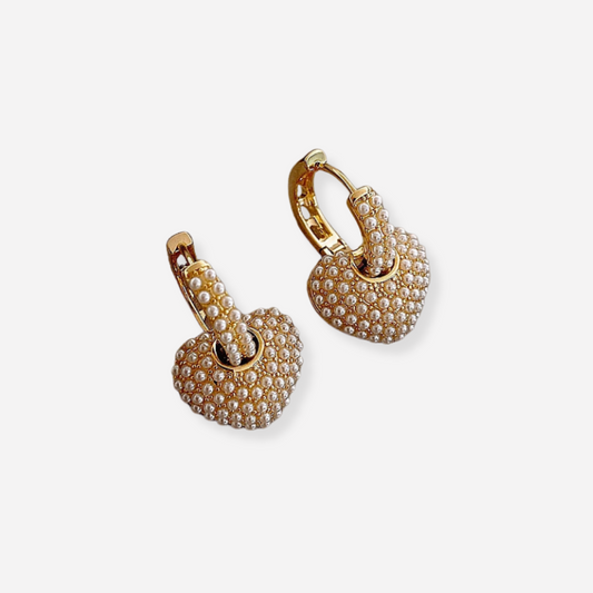 ÉCLAT™ — Pendientes Yuli de Perlas y Corazones