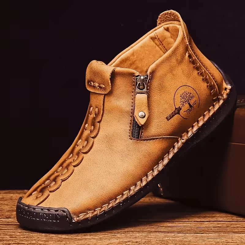 SIERRA™ | Botines Vintage con Cierre y Costura a Mano