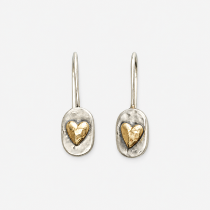 ÉCLAT™ — Pendientes Corazón Plata y Oro