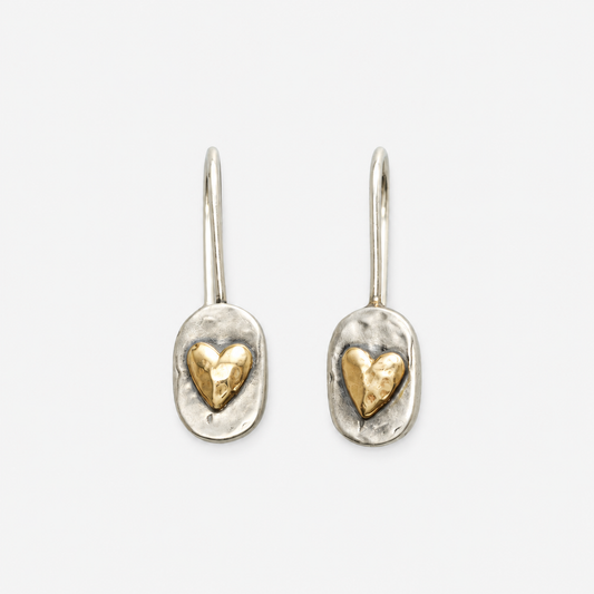 ÉCLAT™ — Pendientes Corazón Plata y Oro
