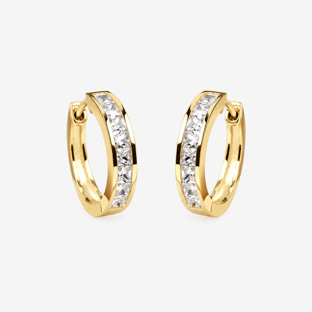 ÉCLAT™ — Pendientes Aro Chic Oro y Cristal