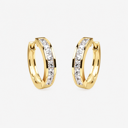 ÉCLAT™ — Pendientes Aro Chic Oro y Cristal