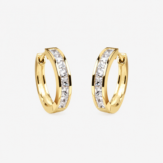 ÉCLAT™ — Pendientes Aro Chic Oro y Cristal