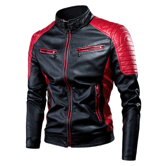 Chaqueta moto racing negro rojo