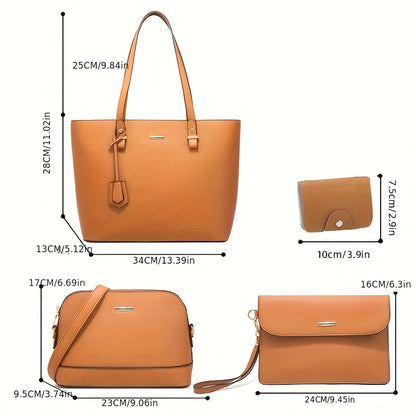 MEZTLI™ – Set Amelia de 4 bolsos de cuero vegano