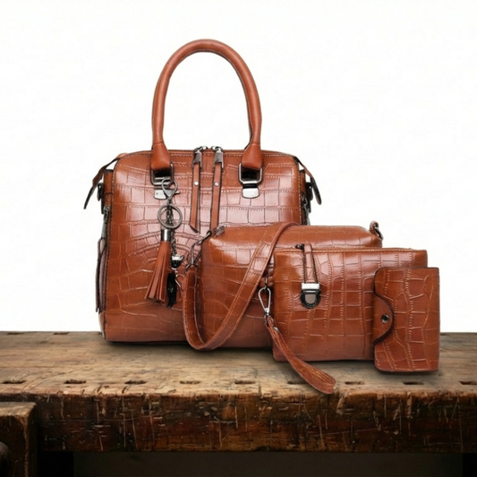 MEZTLI™ – Set Evelyn de 4 bolsos de cuero vegano