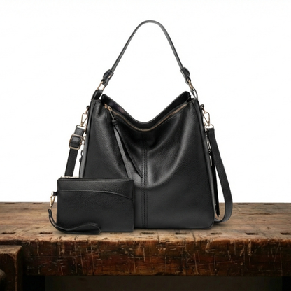 MEZTLI™ – Bolso hobo Valentina de cuero vegano con cartera incluida