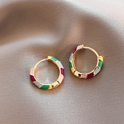 ÉCLAT™ — Pendientes Elegantes con Esmalte en Oro