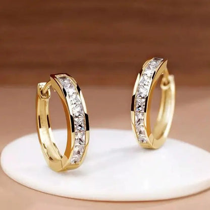 ÉCLAT™ — Pendientes Aro Chic Oro y Cristal