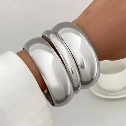 Set de 3 brazaletes plateados